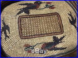 Rare Large Nuu Chah Nulth Pacific NW native Basket Tray Birds