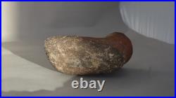 Rare Large Old Zuni Single Moccasin Pottery Shoe 6 long Circa. Pre 1900