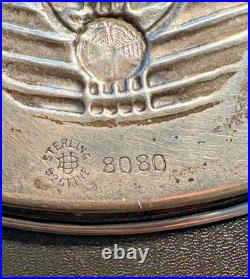 Rare Large Unger Brothers Sterling Silver Native American Indian Chief Pin Tray