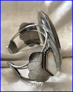 Rare Large Vintage Native American Scrimshaw Ship Bracelet