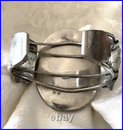 Rare Large Vintage Native American Scrimshaw Ship Bracelet