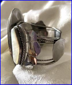 Rare Large Vintage Native American Scrimshaw Ship Bracelet