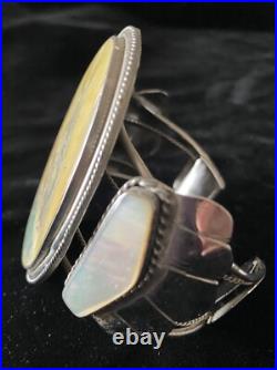 Rare Large Vintage Native American Scrimshaw Ship Bracelet