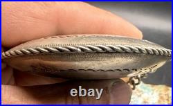 Rare Late 1800's Navajo Handcrafted Coin Silver Tobacco Canteen / Water Flask C