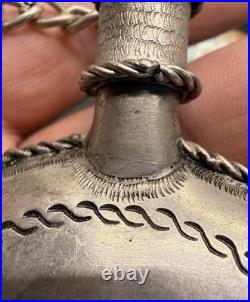 Rare Late 1800's Navajo Handcrafted Coin Silver Tobacco Canteen / Water Flask C Rare Late 1800's Navajo Handcrafted Coin Silver Tobacco Canteen / Water Flask C