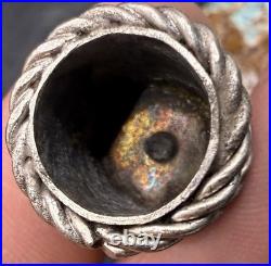 Rare Late 1800's Navajo Handcrafted Coin Silver Tobacco Canteen / Water Flask C