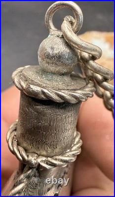 Rare Late 1800's Navajo Handcrafted Coin Silver Tobacco Canteen / Water Flask C