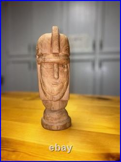 Rare Leo Salazar Hand Carved Wood Sculpture Taos New Mexico Native American