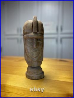 Rare Leo Salazar Hand Carved Wood Sculpture Taos New Mexico Native American
