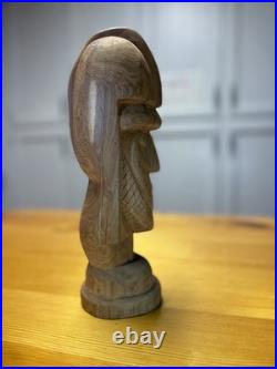 Rare Leo Salazar Hand Carved Wood Sculpture Taos New Mexico Native American