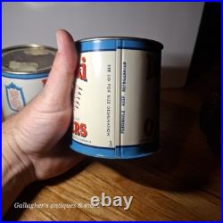Rare Lot Of 2 Small Pint Size Daufuski Oyster Tin Can Seafood Native American