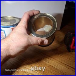 Rare Lot Of 2 Small Pint Size Daufuski Oyster Tin Can Seafood Native American