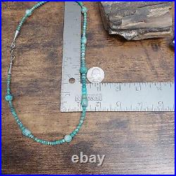 Rare MCGINNIS TURQUOISE Navajo Bench Bead Multi Shape Necklace Sterling