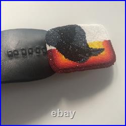 Rare Marcus Amerman Native American Art Choctaw Artist Crow Beaded Belt Buckle