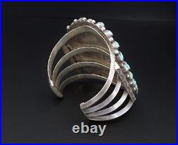 Rare Mark Chee Sterling Silver Turquoise Cuff Bracelet 3 Navajo BS2599