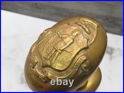 Rare Matched Pair Massachusetts State Shield Emblem Door Knobs Native American