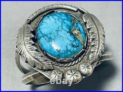 Rare Monumental Vintage Navajo Morenci Turquoise Sterling Silver Bracelet