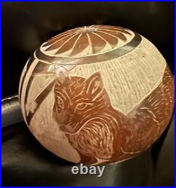 Rare Moquino Santa Clara Native American Handmade Pottery. The Fox & The Hare