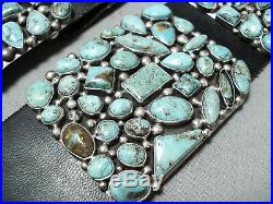 Rare Museum Vintage Navajo Turquoise Cluster Sterling Silver Concho Belt
