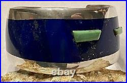 Rare NA NA PING MICHAEL GARCIA Sterling Gem Lapis Turquoise Inlay Cuff Bracelet