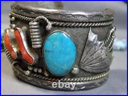 Rare NAVAJO Ray Calliditto KINGMAN TURQUOISE STERLING Silver 93g CUFF Bracelet