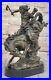 Rare-Najavo-Native-American-Indian-Art-Chief-Horse-Bronze-Marble-Statue-15-LBS-01-ilp