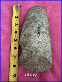 Rare Native American 3/4 Grooved Axe Head Artifact