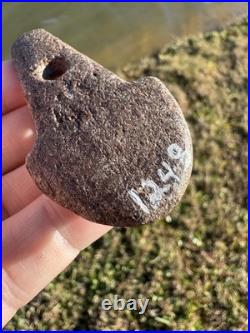 Rare Native American Anchor Pendant Spud Drilled Gorget Artifact