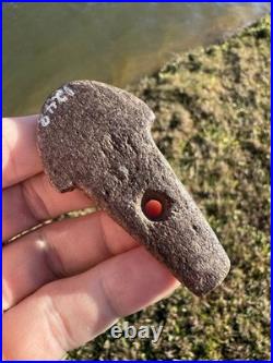 Rare Native American Anchor Pendant Spud Drilled Gorget Artifact