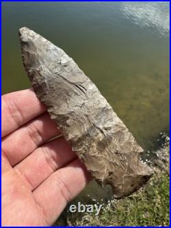 Rare Native American Archaic Expanding Stemmed Benton Blade Arrowhead Point