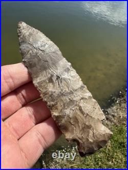 Rare Native American Archaic Expanding Stemmed Benton Blade Arrowhead Point