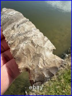 Rare Native American Archaic Expanding Stemmed Benton Blade Arrowhead Point
