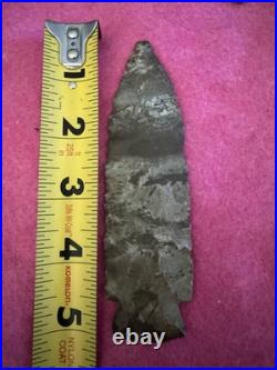 Rare Native American Archaic Expanding Stemmed Benton Blade Arrowhead Point