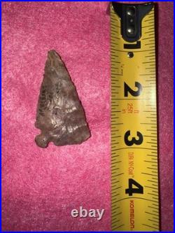 Rare Native American Arkansas Red Corner Notch Arrowhead Point