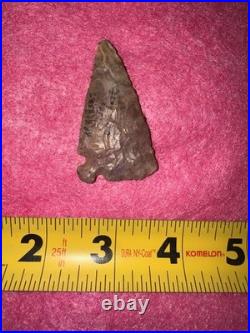 Rare Native American Arkansas Red Corner Notch Arrowhead Point