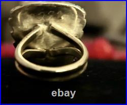 Rare Native American Art Sterling 925 Ring Navajo Or Zuni Turquoise