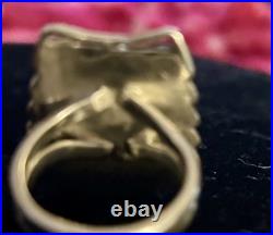 Rare Native American Art Sterling 925 Ring Navajo Or Zuni Turquoise