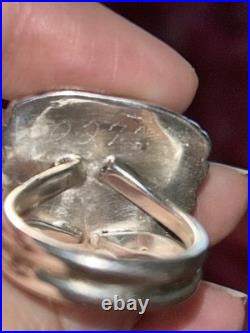 Rare Native American Art Sterling 925 Ring Navajo Or Zuni Turquoise