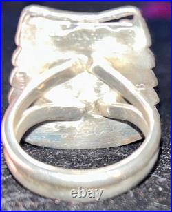 Rare Native American Art Sterling 925 Ring Navajo Or Zuni Turquoise