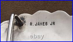 Rare Native American Artisan R James Jr Sterling Silver Medicine Man Belt Buckle