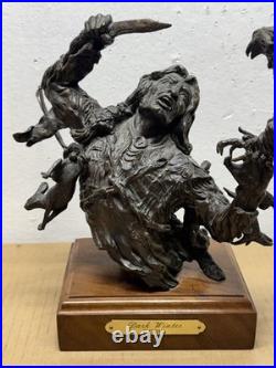 Rare Native American Bald Eagle Bronze Statue 15/15 Dark Winter Covelle Jones