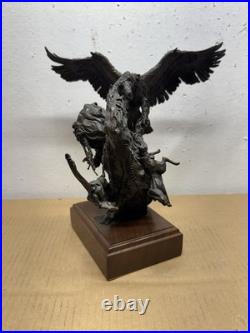 Rare Native American Bald Eagle Bronze Statue 15/15 Dark Winter Covelle Jones
