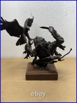 Rare Native American Bald Eagle Bronze Statue 15/15 Dark Winter Covelle Jones
