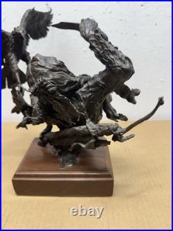 Rare Native American Bald Eagle Bronze Statue 15/15 Dark Winter Covelle Jones