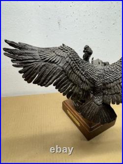 Rare Native American Bald Eagle Bronze Statue 15/15 Dark Winter Covelle Jones