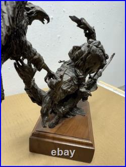 Rare Native American Bald Eagle Bronze Statue 15/15 Dark Winter Covelle Jones Rare Native American Bald Eagle Bronze Statue 15/15 Dark Winter Covelle Jones