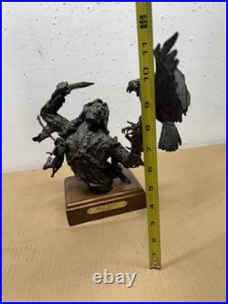 Rare Native American Bald Eagle Bronze Statue 15/15 Dark Winter Covelle Jones