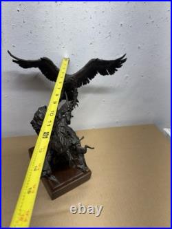 Rare Native American Bald Eagle Bronze Statue 15/15 Dark Winter Covelle Jones