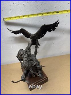 Rare Native American Bald Eagle Bronze Statue 15/15 Dark Winter Covelle Jones