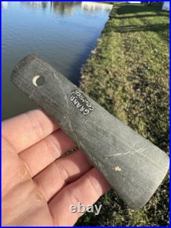 Rare Native American Banded Slate Michigan Drilled Gorget Pendant